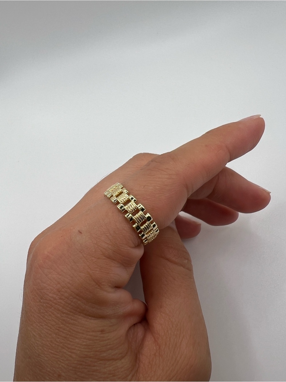 14K Gold Plated Unisex Ring | Modern Minimalist Statement Band - Size 8